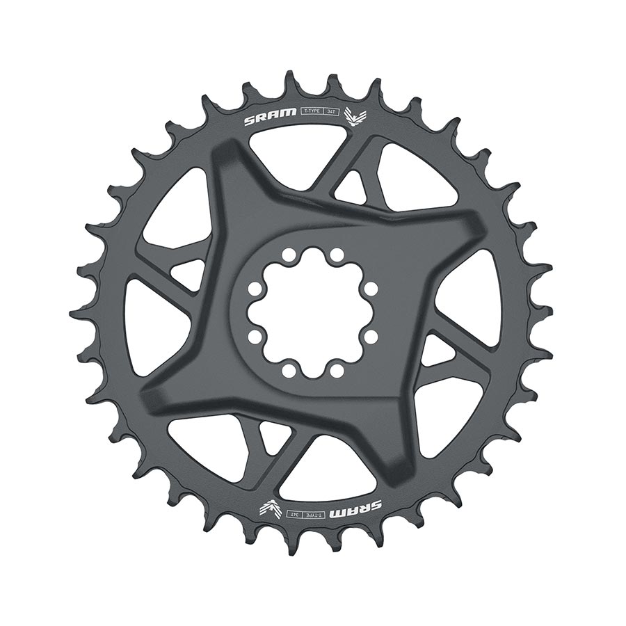 GX Eagle T-Type DM, Chainring, Teeth: 34, Speed: 12, BCD: Direct Mount SRAM 8 Bolt, Aluminum, Grey