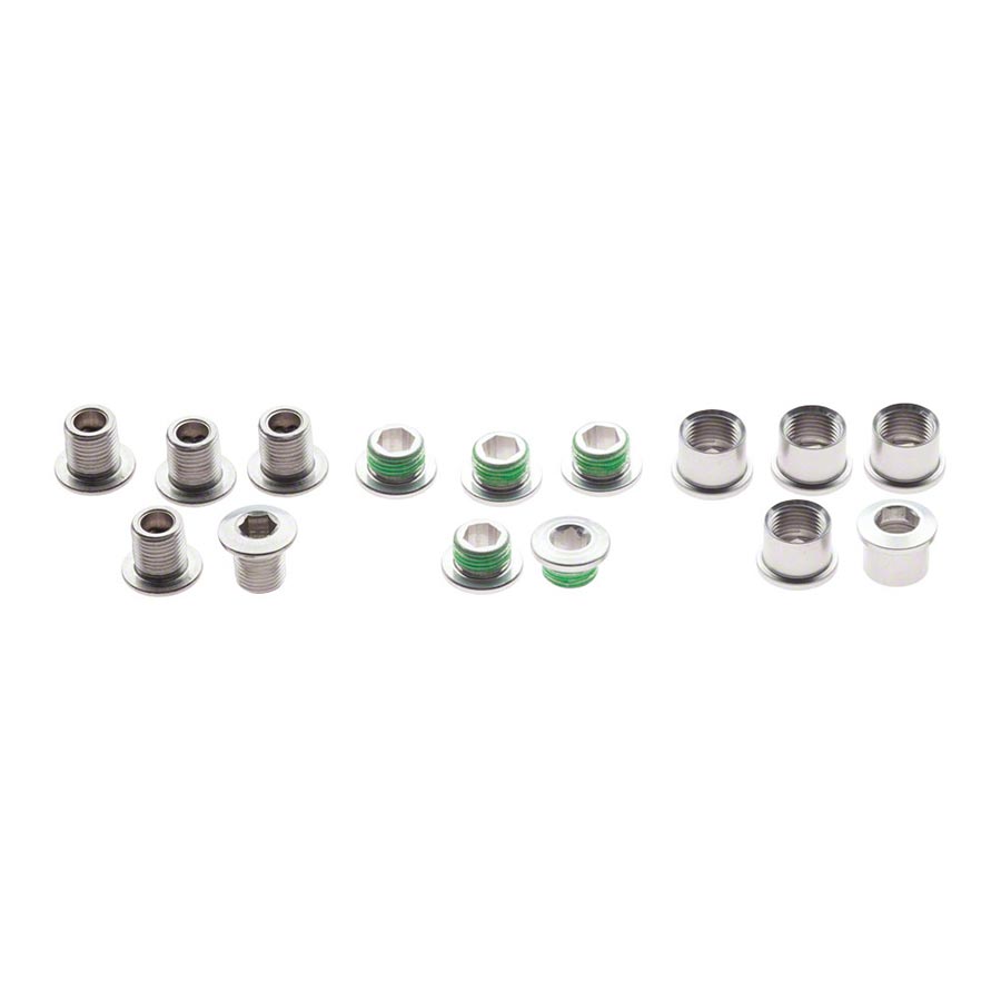 Aluminum Chainring Bolts, M8.5X7 / M8.5X5, Silver, Set of 5, 11.6915.018.000