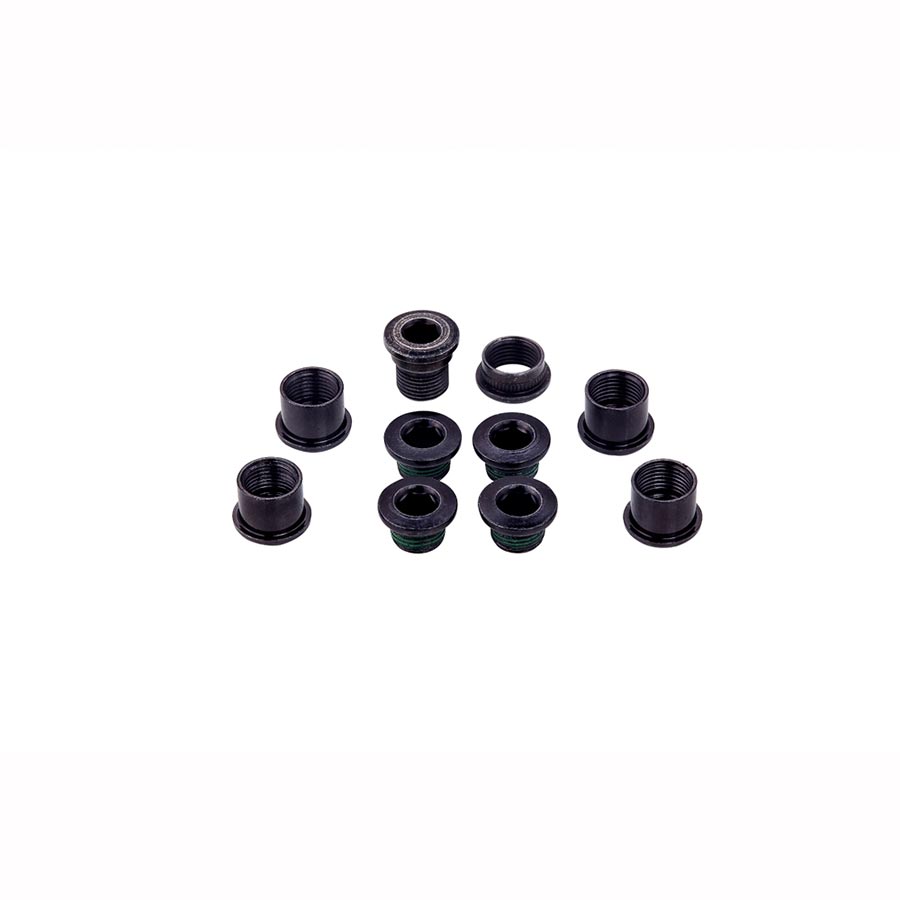 Steel Chainring Bolts, M8.5X7 / M8.5X5, Black for Red Quarq, Set of 5, 11.6918.000.000