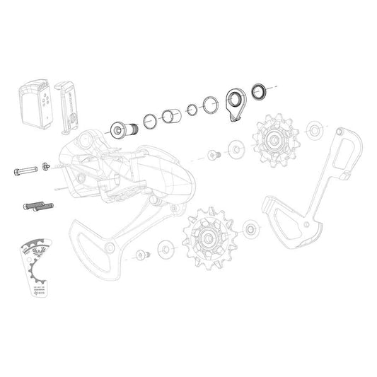 X01 Eagle AXS Bolt and Screw Kit, B-Bolt/Washer, B-Screw, and Limit Screws, Kit