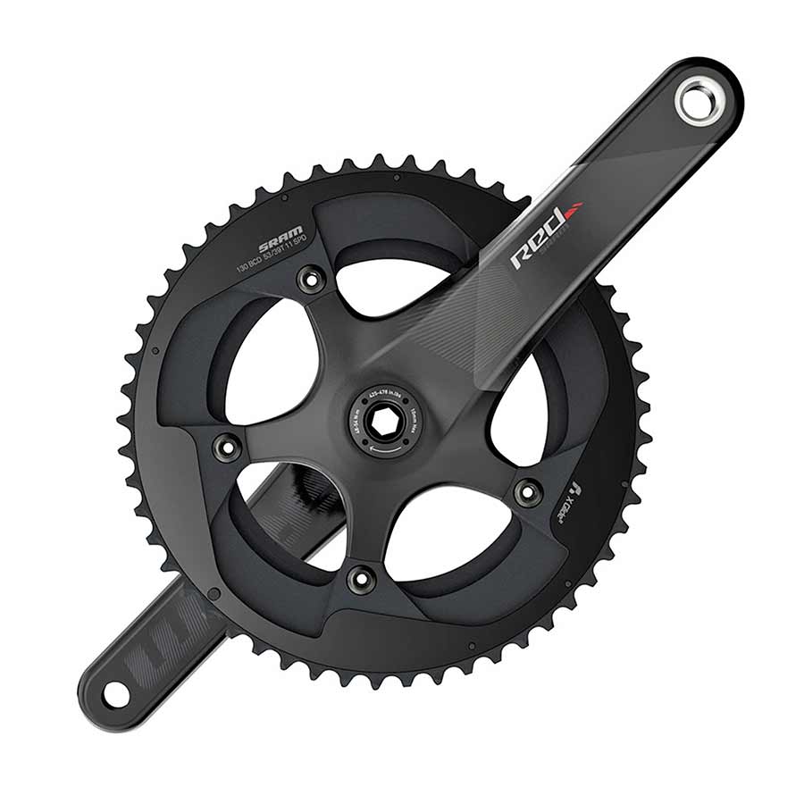 Red, Crankset, 11 sp., 172.5mm, 34/50T, BCD:110, BB386Evo, 45.5mm, Black