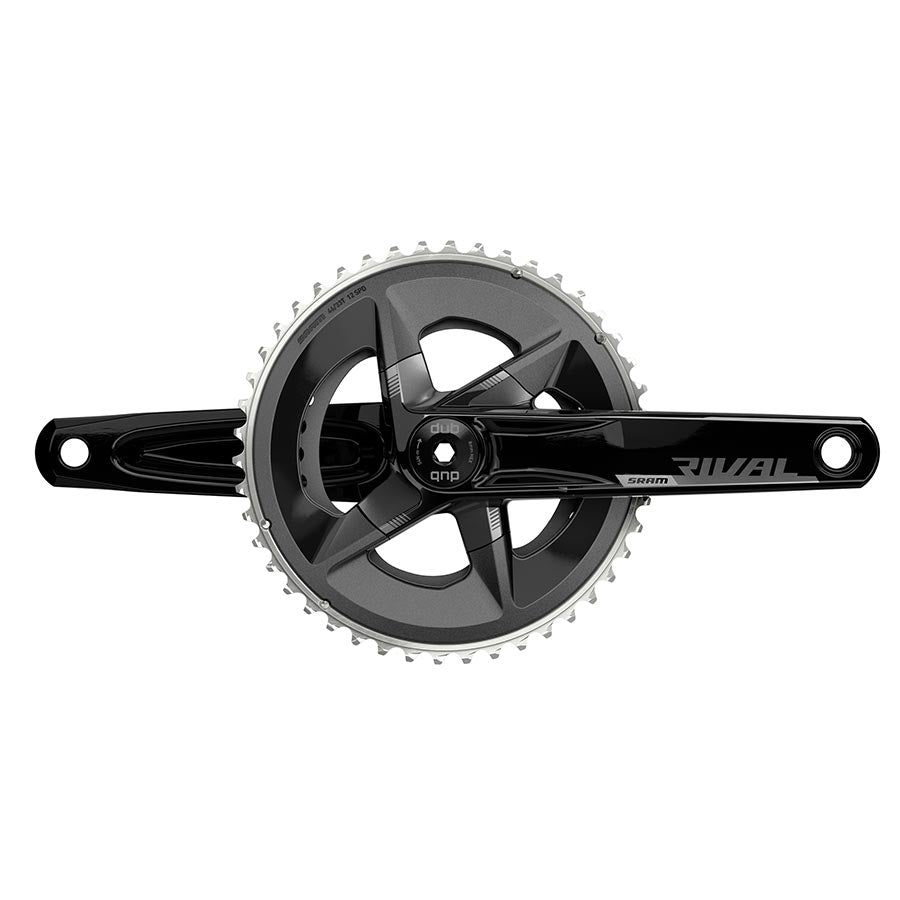 Rival D1 2x, Crankset, Speed: 12, Spindle: 28.99mm, BCD: 107, 46/33, DUB, 165mm, Black, Road Disc