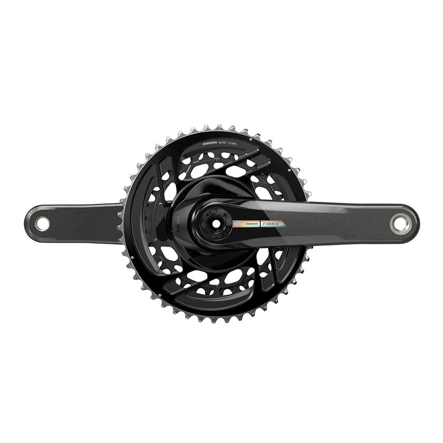 Force D2 2x, Crankset, Speed: 12, Spindle: 28.99mm, BCD: Direct Mount, 46/33, DUB, 175mm, Black, Road Disc