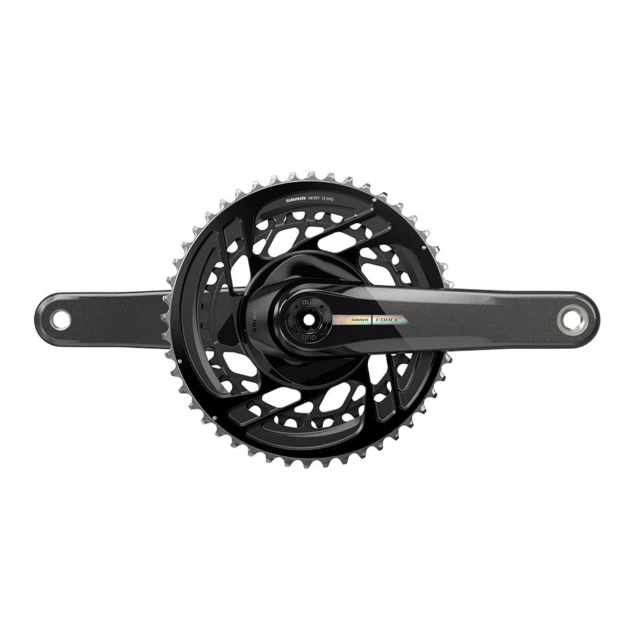 Force D2 2x, Crankset, Speed: 12, Spindle: 28.99mm, BCD: Direct Mount, 50/37, DUB, 165mm, Black, Road Disc