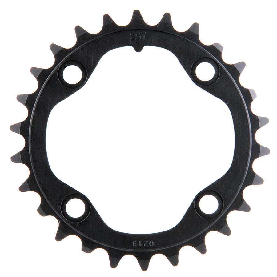 26T, 10 sp, BCD 80mm, 4-Bolt, All 26/39, Inner Chainring, For MTB double, Aluminum, Black, 11.6215.188.310