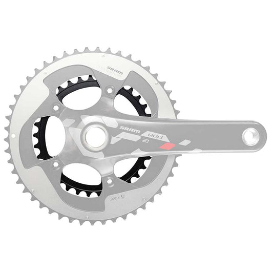34D, 11sp, BCD: 110mm, 5 Bolts, Red X-Glide, Inner Chainring, For 34/50, Aluminum, Black, 11.6218.010.008