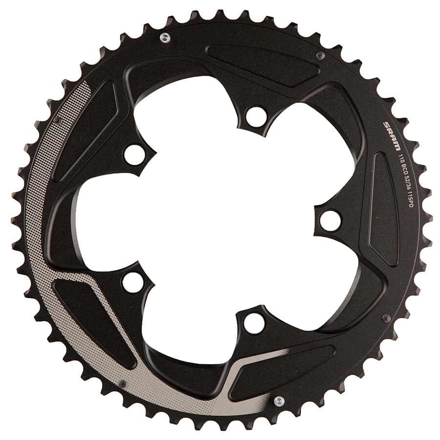 52T, 11sp, BCD: 110mm, 5 Bolts, Road X-Glide, Outer Chainring, For 36/52, Aluminum, Silver, 11.6218.016.000