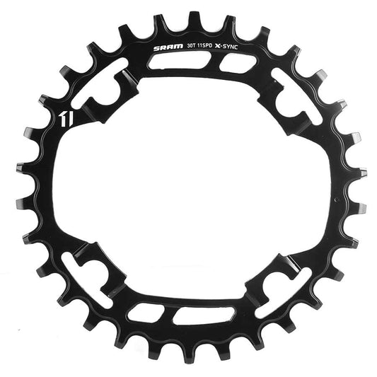 X-Sync, 30T, 11sp, BCD: 94mm, 4 Bolt, Single Chainring, Steel, Black