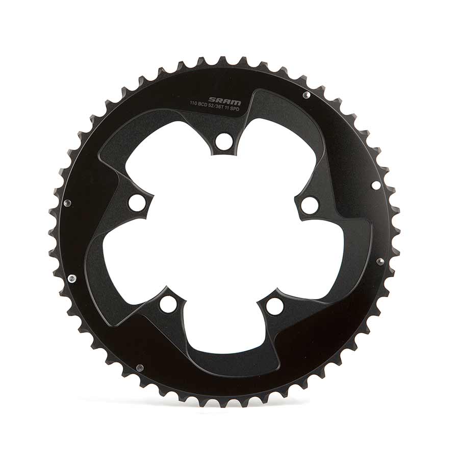 Red B2, 52T, 11sp, BCD: 110mm, Chainring, Aluminum, Black