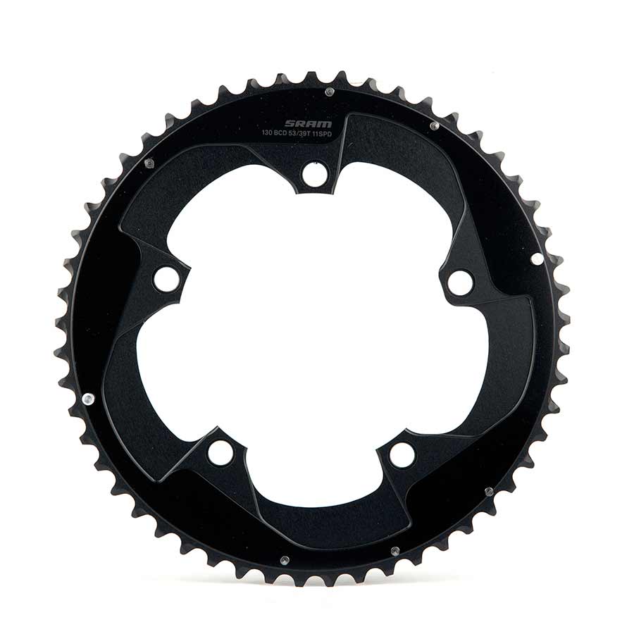 Red B2, 53T, 11sp, BCD: 130mm, Chainring, Aluminum, Black