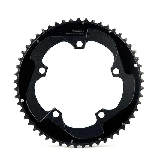 Red B2, 53T, 11sp, BCD: 130mm, Chainring, Aluminum, Black