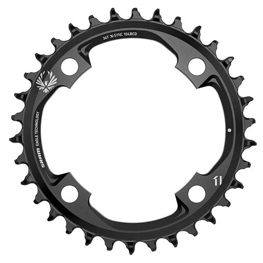 X-SYNC 2, 34 Chainring, 12sp, BCD: 104, Aluminum, Black