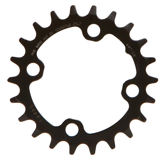 22T Chainring, 10sp, BCD: 64, Steel, Black