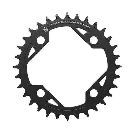 X-SYNC 2 94mm Light E-MTB, Chainring, Teeth: 32, Speed: 11/12, BCD: 94, Bolts: 4, Aluminum, Black