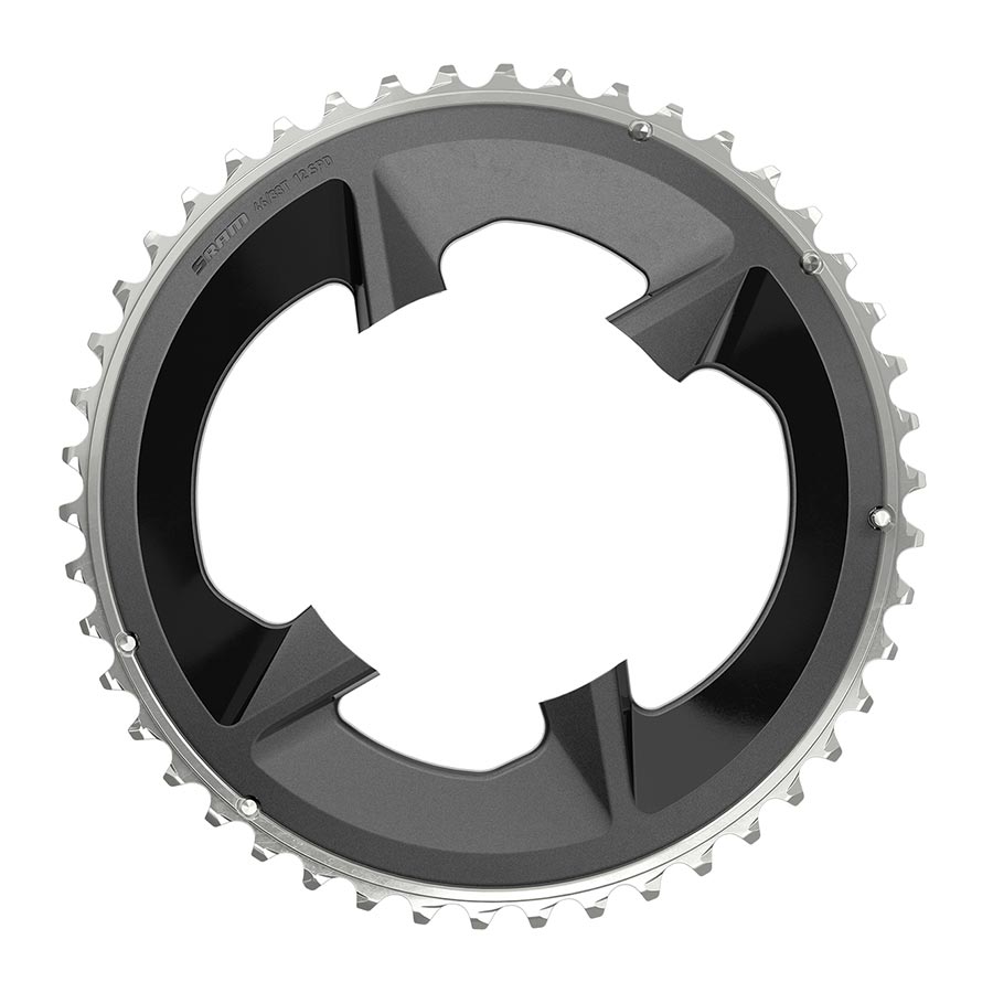 Rival D1 2x 107mm, Chainring, Teeth: 46, Speed: 12, BCD: 107mm, Bolts: 4, Aluminum, Black