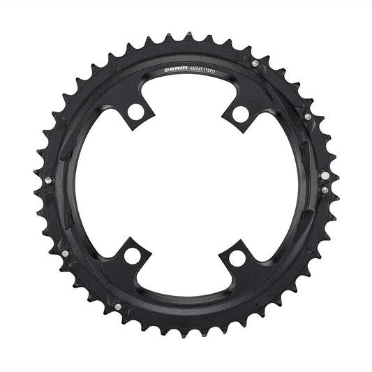 Road 110mm Asymmetrical, Chainring, Teeth: 46, Speed: 11, BCD: 110, Bolts: 4, Outer, Aluminum, Black