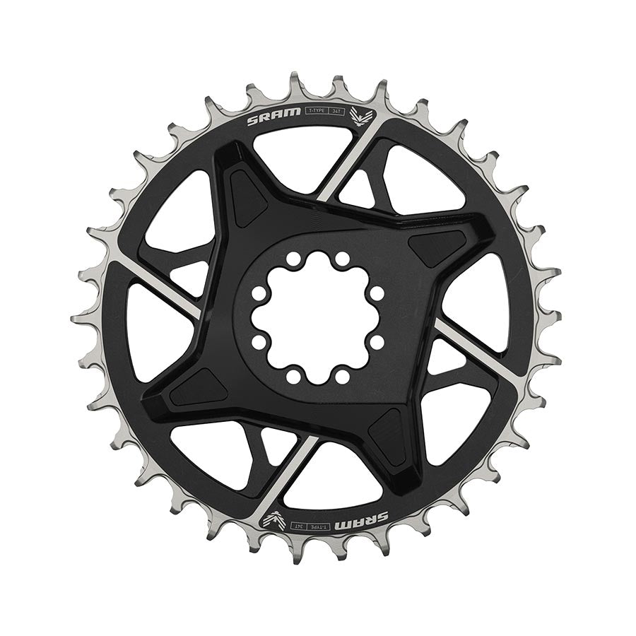 Eagle T-Type DM X0 3mm Offset, Chainring, Teeth: 34, Speed: 12, BCD: Direct Mount, Aluminum, Black