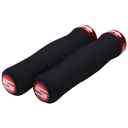 Contour Foam Locking, Grips, Pair, Black/Red
